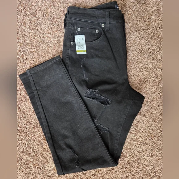 Aeropostale Black Distressed Skinny Jeans - Picture 6 of 8